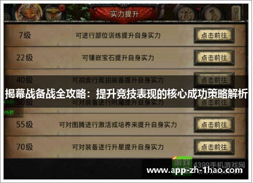 揭幕战备战全攻略：提升竞技表现的核心成功策略解析